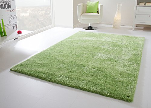 Steffensmeier Hochflor Teppich Mint Grün 65x135 cm Shaggy Teppich für Wohnzimmer Schlafzimmer flauschig Tom Tailor