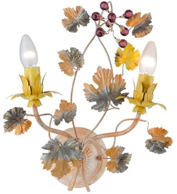 Casa Padrino Barock Wandleuchte Blumen - italienisches Design - Wandlüster Wand Leuchte Antik Stil