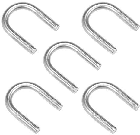 sourcing map U-Bolts 1(25mm) Inner Width 304 Stainless Steel M8 U-Bolt Fastener for 22mm Pipe Dia 5pcs