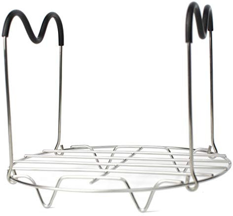 HapWay Steamer Rack Trivet with Heat Resistant Silicone Handles Compatible with Instant Pot 6 & 8 qt Accessories, Stainless Steel Steaming Rack Trivet Stand for Pressure Cooker