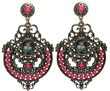 PENDIENTE FLAMENCA (Fucsia)