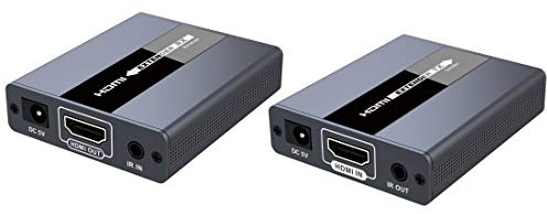 PremiumCord HDMI Extender bis zu 120m über Patchkabel Cat5 / Cat6, LAN Kabel, Metallgehäuse, Kompatibel mit Full HD 1080p, 3D, Dolby-True HD, unkomprimiert und ohne Latenz