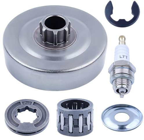 Adefol 3/8 7T Tamburo della Frizione con Trasmissione a Catena Cuscinetto ad Aghi per Motosega Stihl 017018 MS170 MS180 MS 180 170