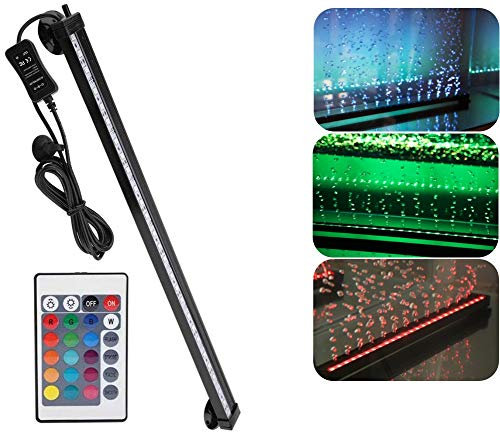 Pssopp Aquarium Beleuchtung RGB LED Aquariumbeleuchtung Aquarium Bubble Light IP68 Wasserdichtes Aquarium Tauch Licht Unterwasser LED Lampe mit 24 key Fernbedienung(46cm)