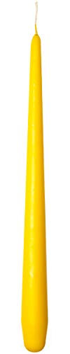 Sovie CANDLES Spitzkerzen Gastronomie Ø 2,2cm x 24cm in Senfgelb, Gastro Kerzen Tafelkerzen Leuchterkerzen Stabkerzen, 50 Stück, Brenndauer ca. 7 Std.