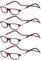 TBOC Pack: Lesebrille Lesehilfe für Herren Damen - [Pack 4 Einheiten] Dioptrien +4.00 Braun Schildpatt Fassung Stärke PC Handy Faltbar Frau Mann Magnetverschluss Clip Alterssichtigkeit Presbyopie
