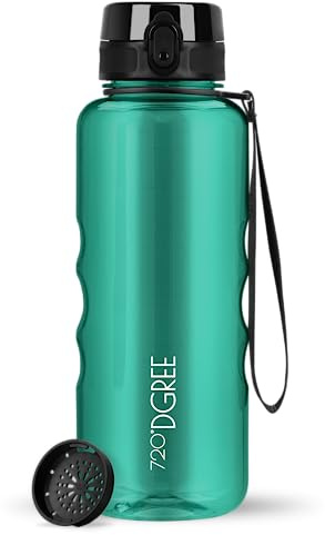 720°DGREE Water Bottle 1.5l “uberBottle“ crystalClear +Sieve - BPA-Free, Leakproof, Reusable Drinking Bottle - XL Sports Bottle for all Day Hydration, Gym, Fitness, Office, University, Hiking, Travel