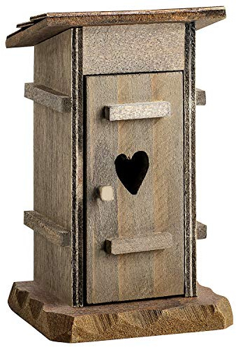 MaMeMi Casetta WC in Legno 12 cm – Accessorio Originale per Presepe e Modellismo – Decorazione Artigianale Natalizia Handmade