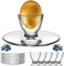 PLATINUX Eierbecher mit Untertasse aus Glas Set (12-Teilig) Eierständer Eierhalter Frühstück Egg-Cup Brunch