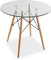 Versa Priya Mesa de Comedor para Cocina, Terraza, Jardín o Comedor, Medidas (Al x L x An) 73 x 80 x 80 cm, Cristal y Madera, Color Marrón y Transparente
