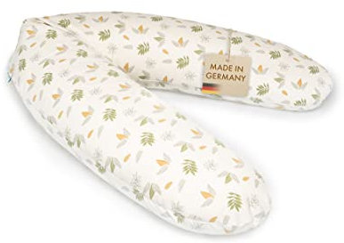 pic Bear Premium Stillkissen - hochwertiges Schwangerschaftskissen - anschmiegsames Lagerungskissen aus Baumwolle - schadstofffreies Seitenschläferkissen - 194 cm Premium - Blätter