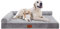 Lazy Lush L-Form Orthopädisches Hundebett für große Hunde, Nackenrolle Sofa Bett Plüsch Bequemes Haustier Couch Bett mit Eierkiste Schaum und abnehmbarem Bezug, Waschbares Hundebett (X-Large)