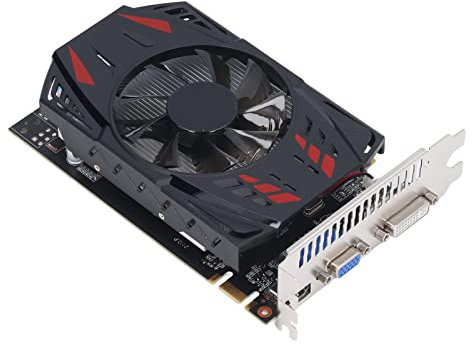 GTX 550TI Carte Graphique de Jeu 2 Go GDDR5 128 Bits, Ventilateurs de Refroidissement Simples Carte Graphique PCI Express 1,1 X 16 avec Interface DVI VGA HDMI, 750 MHz 3000 MHz 4K HDR Carte Graphique