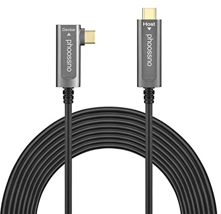 phoossno USB C to C Fiber Optical Cable USB 3.1 Type C Cable 10Gbps 50FT Compatible with Microsoft Azure Logitech Camera Aver &Vaddio & Barco ClickShare Touch Screen Kinect Intel RealSense