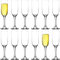 LAV 12x Clear 210ml Tokyo Glass Champagne Flutes - Reusable Prosecco Wine Wedding Party Drinking Glasses Gift Set