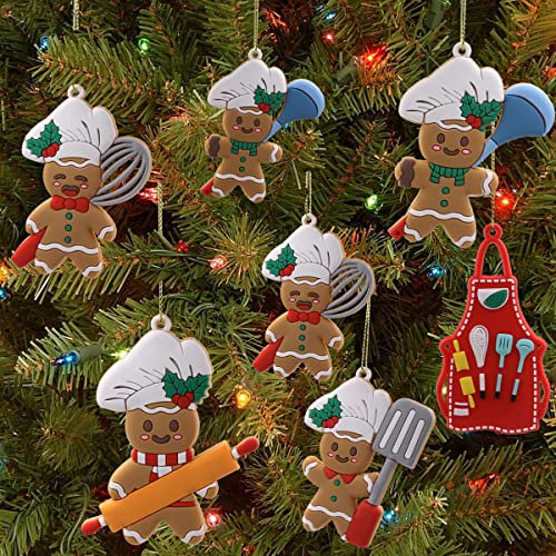 12 Stück Backen Lebkuchenmann Weihnachtsschmuck für Weihnachtsbaum Bauernhaus Ornamente sortierte Weihnachtsbaum hängende Kochfigur Anhänger Urlaub Strumpffüller Kranz Dekor Winter Handwerk