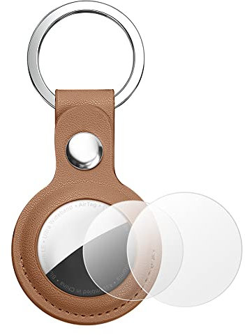 AXFEE Leder Keyring Schutzhülle Kompatibel mit AirTag und Leder Hülle