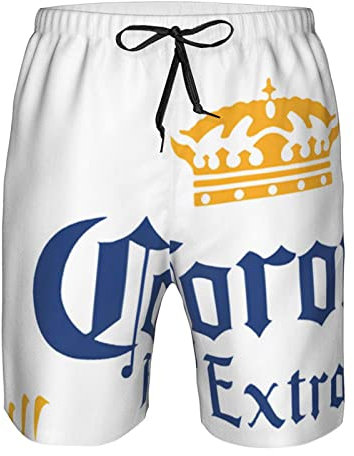 DJNGN Kompatibel mit Corona Herren-Badehosen, extra schnell trocknende Badeshorts, Netzfutter, Strandbadebekleidung mit Taschen, Badeanzügen für den Urlaub