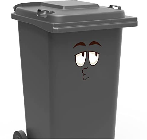 Finest Folia Aufkleber Gesicht Augen und Mund Sticker Mülltonnenaufkleber für Mülltonne Mülleimer Kühlschrank Toilette Deko selbstklebend wetterfest R206 (06 Küssen)