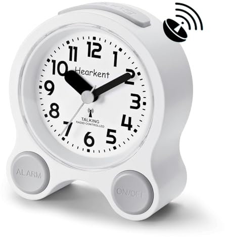 Hearkent Sprechende Wecker mit Deutscher angenehmer Stimme, Hintergrundbeleuchtung und 5 separaten Alarmsätzen für Blinde, sehbehinderte und ältere Menschen (Schwarz)