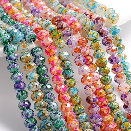 100 perlas de colores de cristal checo moteadas de 6 mm