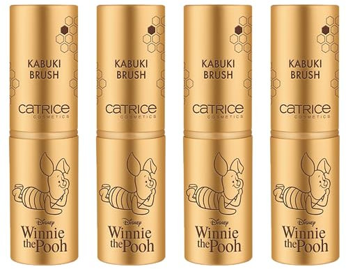 Catrice Disney Winnie the Pooh Kabuki Brush, Puderpinsel, Gold, Nanopartikel frei, 4er Pack (4x1pcs)