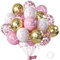 Palloncini Compleanno 7 Anni Bianco Rosa Oro, Decorazioni Festa per Ragazze - Set Completo per Celebrazioni