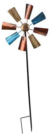 BESPORTBLE Windmühlendekoration Für Garten Eisen Rotierende Windrad Ornament Landschaft Schmuck Szenendekoration