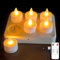 Rikiss LED Wiederaufladbar Kerzen mit Timerfunktion, Kann 40 Stunden arbeiten,Flammenlose kerzen mit Fernbedienung Flackernde Led Teelichter,Gelb,6Stück