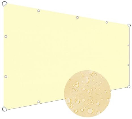 Tenda a Vela Quadrata Ombreggiante 6x6m, Tenda Velo Sole Anti-UV Impermeabile Rete Ombreggiante con Corde per Giardino, Balcone, Piscina - Giallo Chiaro