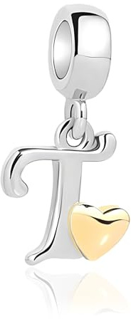 Jokmeo 925 Sterlingsilber Damen Buchstaben-A-Z-Anhängerperlen, kompatibel mit Pandora sowie europäischen Armbändern und Halsketten, passend für Frauen und Mädchen.ZM1