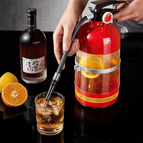 Beverage Dispenser,Drink Dispenser, 1.5L Fire Extinguisher Shape Beer Dispenser, Portable Cocktail Shaker Decanter Dispenser Liquor Pump for Banquet Camping Party (1.5L (with filter))