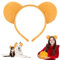 Qianyu Bärenohren Stirnbänder, Tier Haarreif Gelbes Cartoon Haarband Kostüm Zubehör Weihnachtsstirnbänder für Halloween Weihnachten Karneval Festival Cosplay Party Gesichtswaschen Karneval