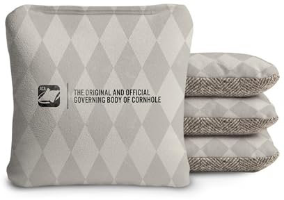 ACA Synergy Soft Professional Cornhole Bags Dual Sided Regulation 6x6 Set of 4 Diamond Checkered Gray
