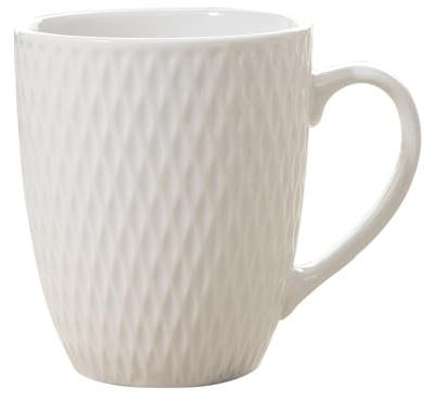 UNIQUE HOME LIVING Coffee Mug White Ceramic Coffee Cup for Cappuccino Latte Hot Cocoa Drinks Tea Milk - 350ml