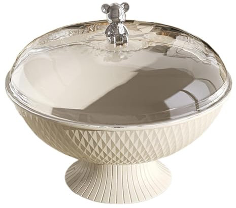 SiaBiced Fruit Bowl, Countertop Display Basket with Lid, Fruit Drain Basket, Fruit Stand for Home, white