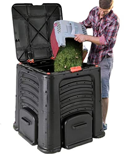 FBHappiness 400L Garden Compost Bin: Large Outdoor Composter with Simple Assembly - High Capacity, Ideal for Grass-Fed Waste Disposal in Garden Yard