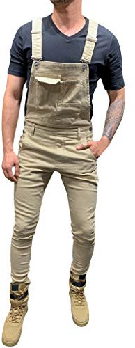 Salopette da uomo in denim salopette vintage con bretelle da lavoro con spalline regolabili con tasche casual retrò da combattimento salopette cargo salopette slim fit jeans tuta abbigliamento da