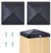 NICENEEDED 2PCS 4 x 4 Inch Post Caps Black, Fence Post Caps Metal Deck Post Caps Galvanized Steel Post Caps Keep Wooden Post from Cracking, Waterproof Deck Post Caps for Mailbox