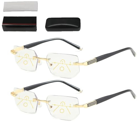 Generisch Intelligente Smart Focus Brille, Blaulicht Smart Glasses Gleitsichtbrille Herren Verstellbare Brille, Smart Focus Glasses Zoom Brille Mit Brille Box Brillentuch für Herren Damen
