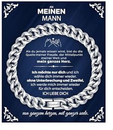XUANPAI Herren Armband mit Gravur Geschenke für Männer - Liebeselement An Meinen Schatz Kubanische Armband Ehemann Geschenk Ich Liebe Dich Geschenke für Mann Geburtstag Valentinstag (Mann)