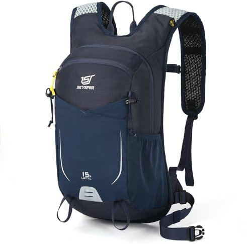 SKYSPER Wanderrucksack 15L Rucksack Wandern kleiner Trekkingsrucksack Atmungsaktiver Tagesrucksack mit Handytasche für Damen Herren