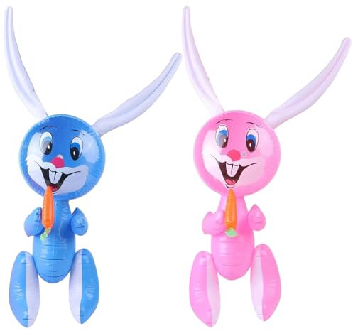 Aufblasbarer Osterhase 2 Stück,Ostern aufblasen Kaninchen Wiederverwendbar Luftballons Kaninchen aufblasbar für Ostern Thema Party, Kindergeburtstage