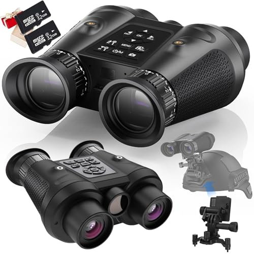 BraveKing Nachtsichtgerät mit 3D-Vision-Effekt für Erwachsene Infrarot Digital 8X Zoom Völlig Unabhängig Einstellbare Nachtsichtbrille Jagdfernglas Nachtsicht & Tag Militär Freihändiges NGV für Helm