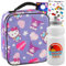Kuromi - Contenitore per il pranzo per ragazze, con borsa per il pranzo SANRIO con adesivi Hello Kitty e Kuromi Plus, borraccia | Set per il pranzo per bambini Hello Kitty e amici