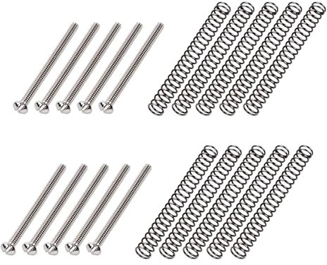 Banworks USA/Imperial Thread Guitar Humbucker Pickup Viti Vintage Slotted-Head Humbucker Pickup Viti con Molle per Gibson, EMG, Seymour Duncan, Dimarzio Pickup 10pcs JT/SYQLS-01 Nickel