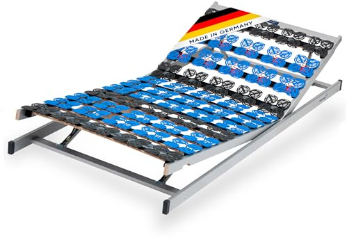 CubeSleep Cloud 7-Zonen Tellerfeder-Lattenrost verstellbar 100x220 cm | Schulterabsenkung | Kopf- und Fußteil manuell verstellbar | Fertig montiert | Made In Germany | GS Zertifiziert