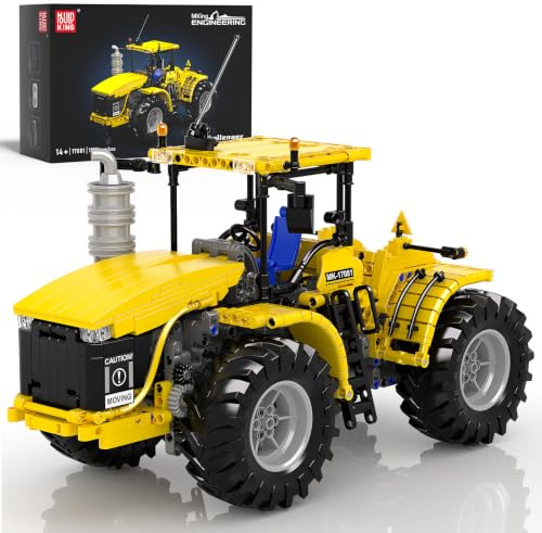 Mould King 17081 Technik Traktor Bausteine Modell Ferngesteuerter Mechanischer Traktor Klemmbausteine Mähdrescher Bausteine LKW Truck STEM Geschenke für Erwachsene (1300 Teile)