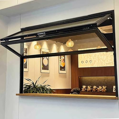 Finestra a soffietto superiore e inferiore, finestre per esterni pieghevoli con vetro rinforzato e serrature, finestre scorrevoli in alluminio personalizzabili(26x16in/66x41cm)