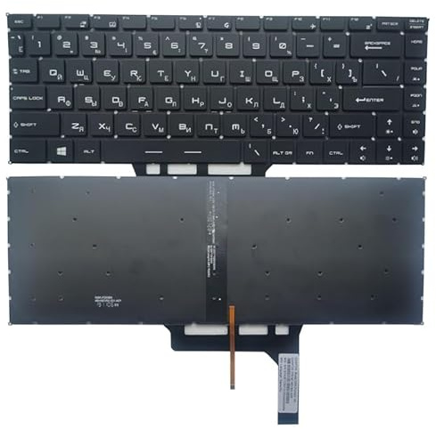Kompatible Laptop -Tastatur mit Hintergrundbeleuchtung Kompatibel mit P65 P65 Creator 9SE 9SF 9SG 8SD 8SE 8SF PS63 Moderne 8m PS63 Modern 8RC Russian RU Layout(Black)